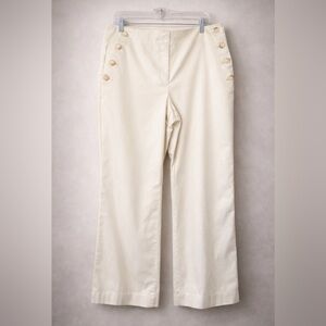 LOFT Sailor Pants-Size 10 Petite- Cream Wide Leg